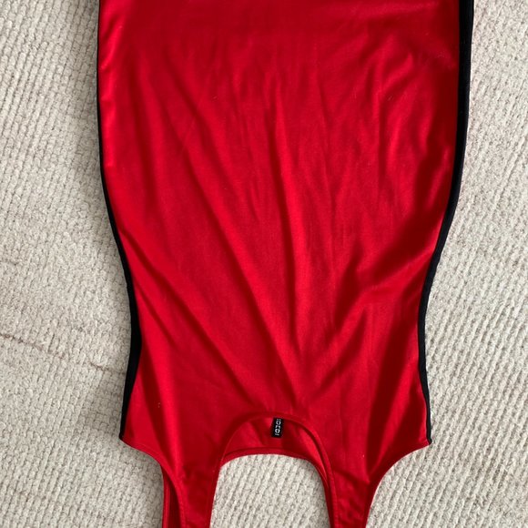 Red Tight Striped Dress - Picture 2 of 2